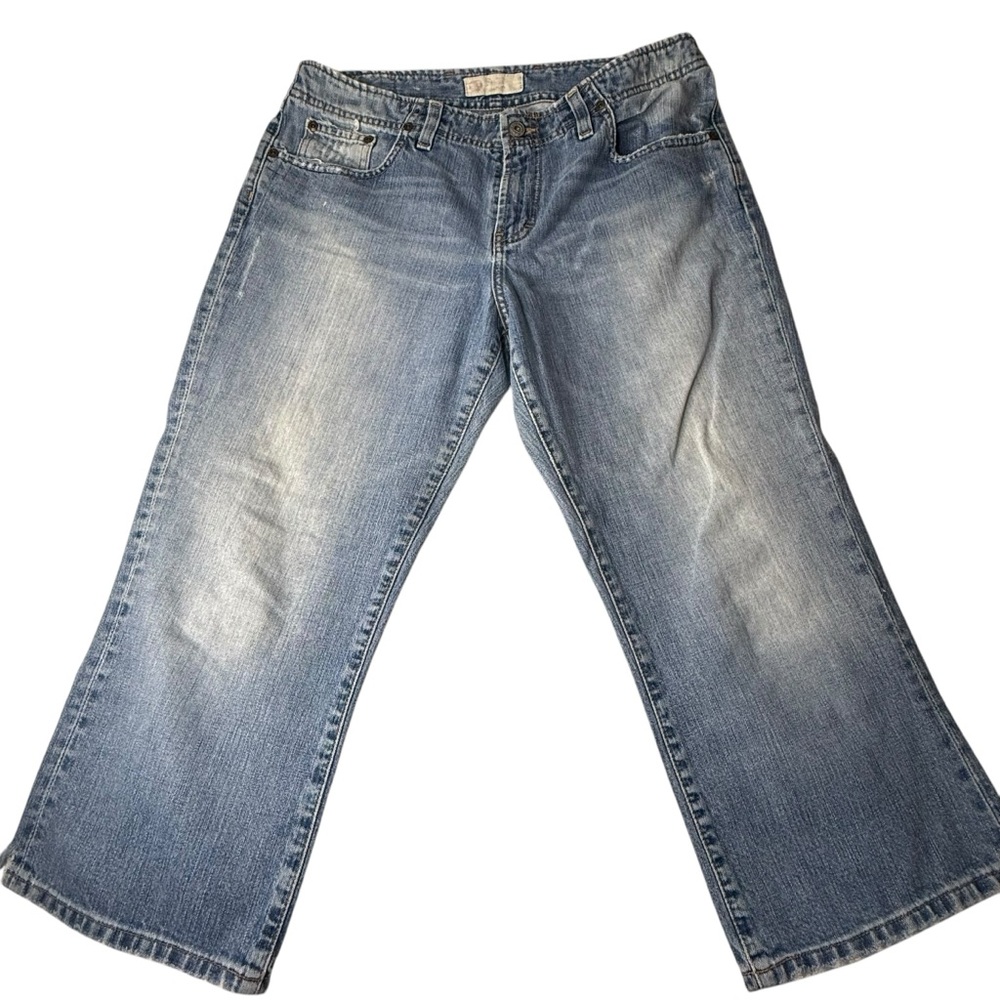 BKE Wendi‎ Jeans Light Wash Wide Leg Cropped Blue Denim BKL336 Womens 31